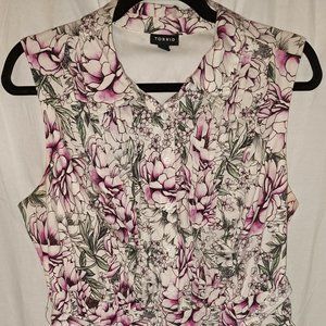 Torrid Black and White Sleeveless Sundress V-Neck